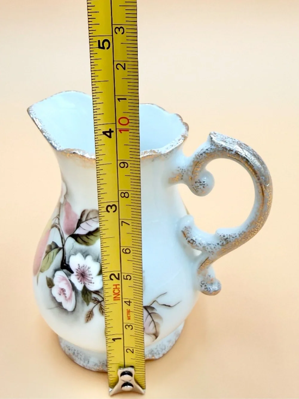 Vintage Lefton China Hand Painted Pear Blossom Creamer & Covered Sugar Bowl NE42